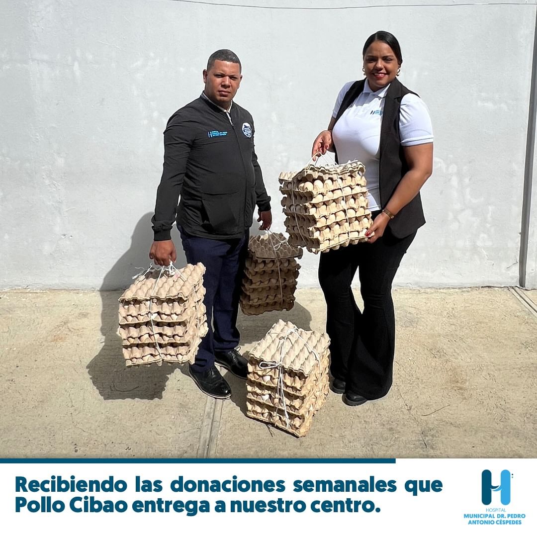 Read more about the article Pollo Cibao demuestra su compromiso con la comunidad al realizar donaciones semanales de 720 huevos al Hospital Dr. Pedro Ant. Céspedes