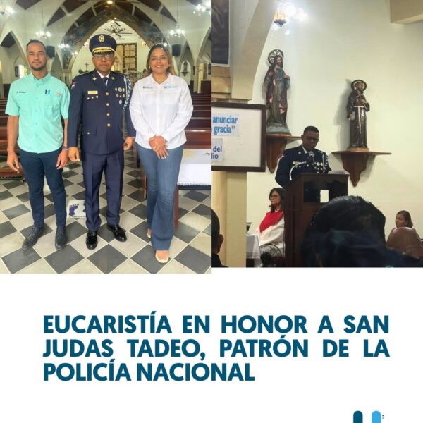 Hospital Municipal Dr. Pedro Antonio Céspedes participa en la Eucaristía en honor a San Judas Tadeo, Patrón de la Policía Nacional